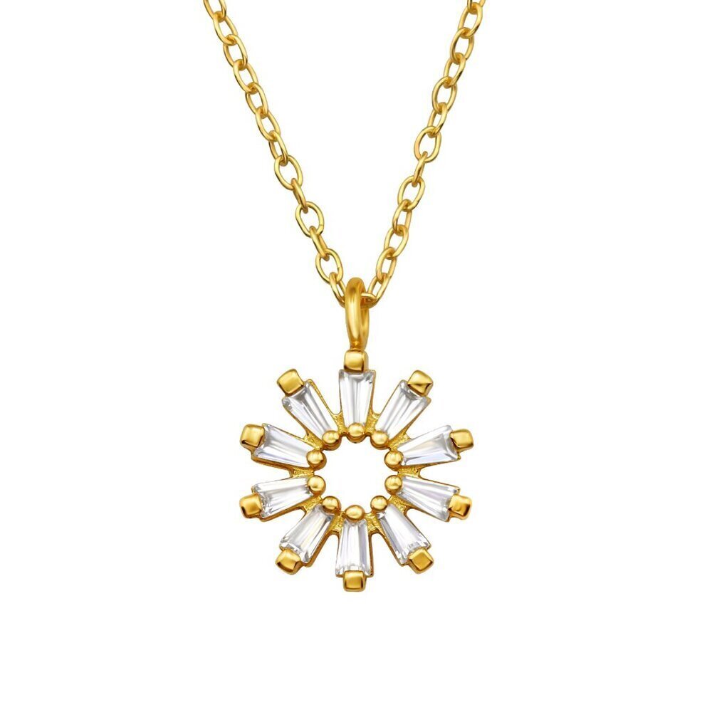 14K Gold Vermeil Baguette Crystal Necklace​